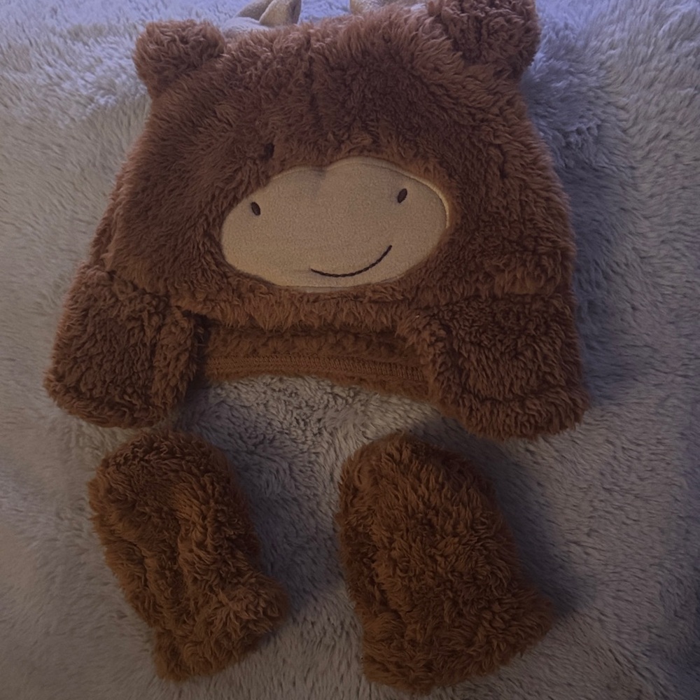 Carter's Brown Bear Hat and Mittens Set